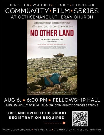 Image of a dove wearing a Kevlar vest and carrying an olive branch. Text reads Palestine and Israel: Community Listening and Learning Event with Palestinian Moneer Rifai and Rabbi Jill Avrin. Tuesday, December 19 7:00 pm -9:00 pm Eisenhower Community Center Cafeteria 1001 MN-7 MN55302 